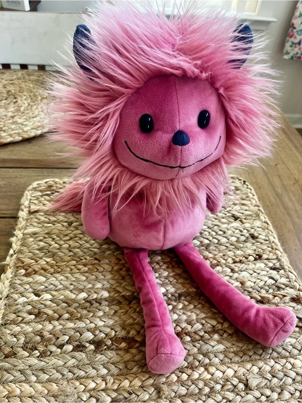 Jellycat Jinx Monster (Retired) featuring a bright pink fuzzy mane; 16.5 “ NWT
